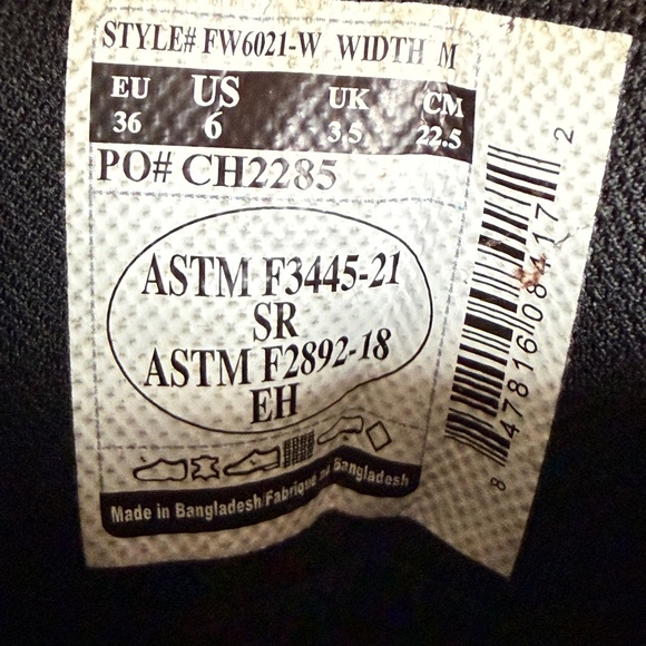 Carhartt Black Leather waterproof women's boots - Never worn size 6 - Picture 6 of 7